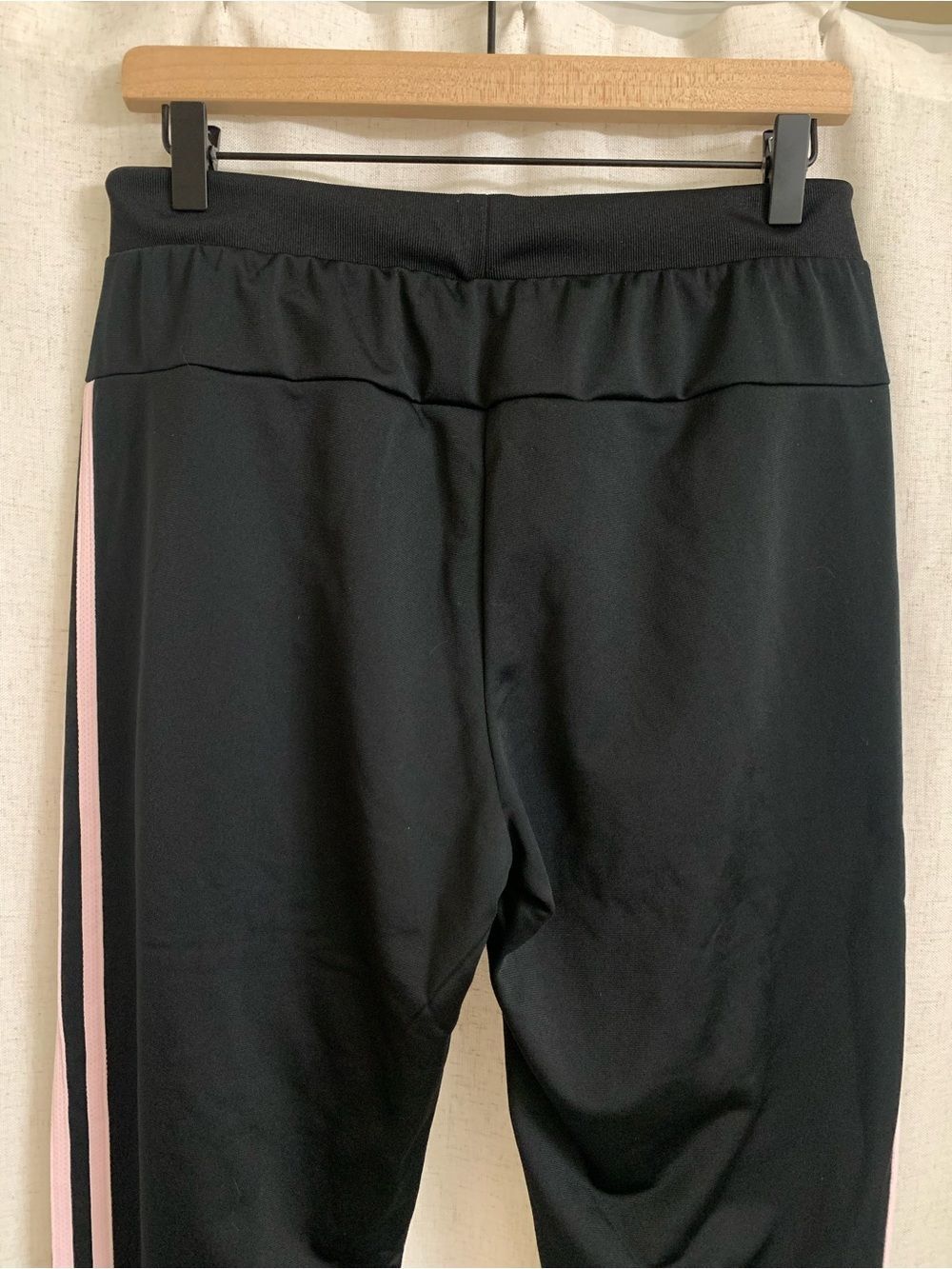 adidas Black Track Pants Light Pink Side Slash Pockets M - Picture 8 of 8